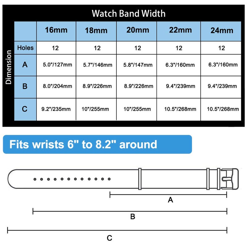 Ritche Christmas Gift 18mm Military Ballistic Nylon Strap Nylon Watch Band Compatible with Seiko 5 Watch for Men Women, White Elephant Gifts, Stocking Stuffers for Men - Image 4